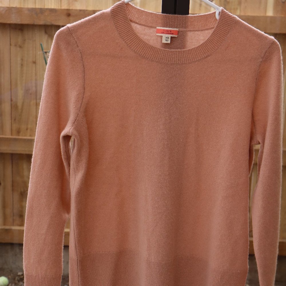J. Crew Cashmere Crew Neck Sweater Heather Rose Pink Size XS Women's